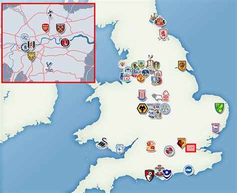 premier league teams map 2011
